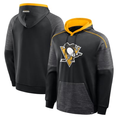 Pittsburgh Penguins Fanatics Goaltender Defender Raglan Pullover Hoodie - Black
